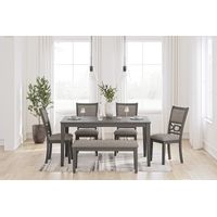 Signature Design by Ashley Wrenning 6-Piece Dining Table Set - Sample Room View