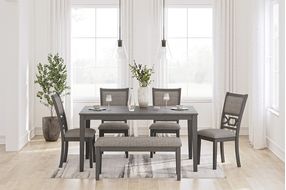 Signature Design by Ashley Wrenning 6-Piece Dining Table Set - Sample Room View