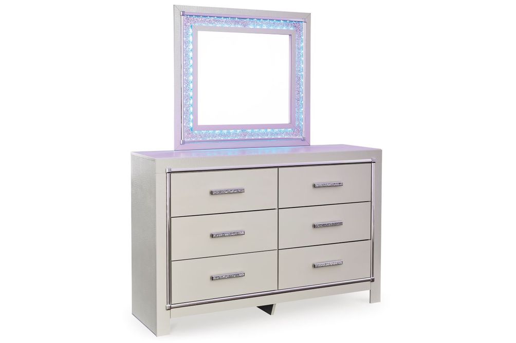 Signature Design by Ashley Zyniden King 6-Piece Bedroom Set - Dresser and Mirror