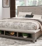 Signature Design by Ashley Hallanden King Upholstered Panel Bed with Storage - Sample Room View