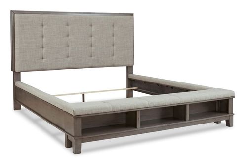 Signature Design by Ashley Hallanden King Upholstered Panel Bed with Storage