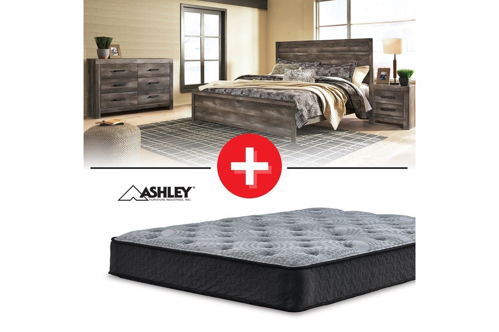 Signature Design by Ashley Wynnlow 5-Piece King Bedroom Set + Mattress Bundle - Sample Room View