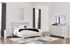 Signature Design by Ashley Zyniden Queen 6-Piece Bedroom Set + Mattress + Bed Frame Bundle - Sample Room View
