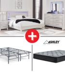 Signature Design by Ashley Zyniden King 6-Piece Bedroom Set + Mattress + Bed Frame Bundle