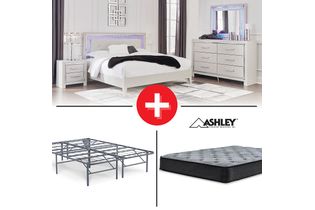 Signature Design by Ashley Zyniden King 6-Piece Bedroom Set + Mattress + Bed Frame Bundle