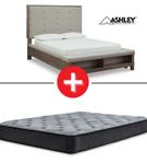 Signature Design by Ashley Hallanden Queen Upholstered Bed + Queen Mattress Comfort Plus