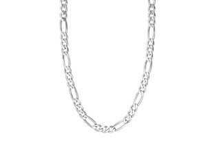 Silver 24 inch 11.0mm Concave Figaro Chain