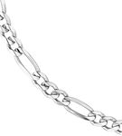Silver 24 inch 11.0mm Concave Figaro Chain - Link View
