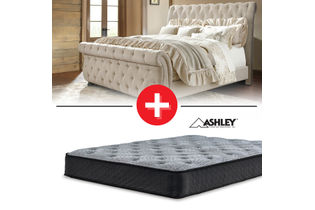 Signature Design by Ashley Willenburg King Upholstered Bed + King Mattress