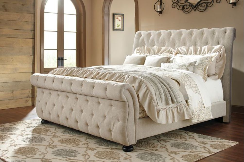 Signature Design by Ashley Willenburg King Upholstered Bed + King Mattress