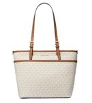 Michael Kors Winston Medium Top Zip Pocket Tote- Vanilla Acorn