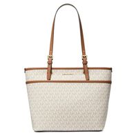 Michael Kors Winston Medium Top Zip Pocket Tote- Vanilla Acorn