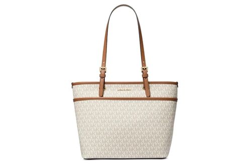 Michael Kors Winston Medium Top Zip Pocket Tote- Vanilla Acorn