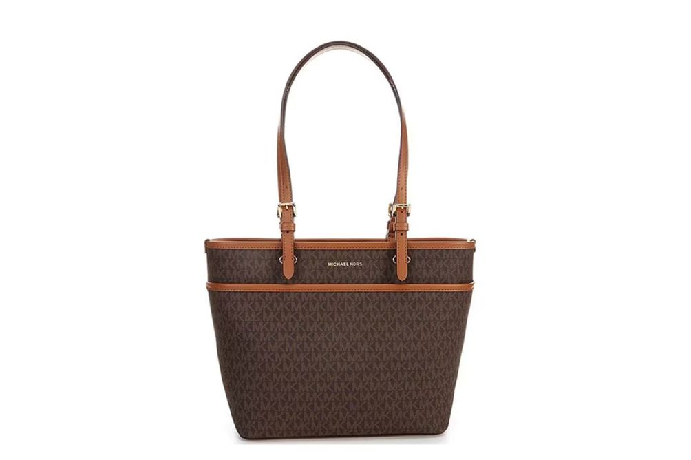 Michael Kors Winston Medium Top Zip Pocket Tote- Brown Acorn 