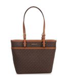 Michael Kors Winston Medium Top Zip Pocket Tote- Brown Acorn 