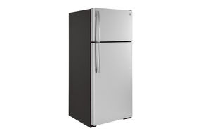 GE 17.5 Cu. Ft. Top-Freezer Refrigerator Stainless Steel - Side Angle View