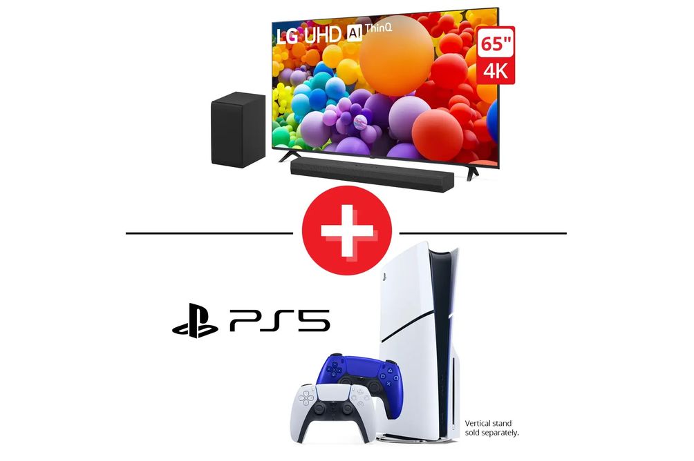 Sony PlayStation 5 Slim Disc 1TB Bundle + LG 65