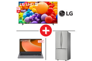 LG Gram book Laptop + 22 Cu. Ft. Refrigerator + 65" Smart TV LG Gram book Laptop + 22 Cu. Ft. Refrigerator + 65" Smart TV