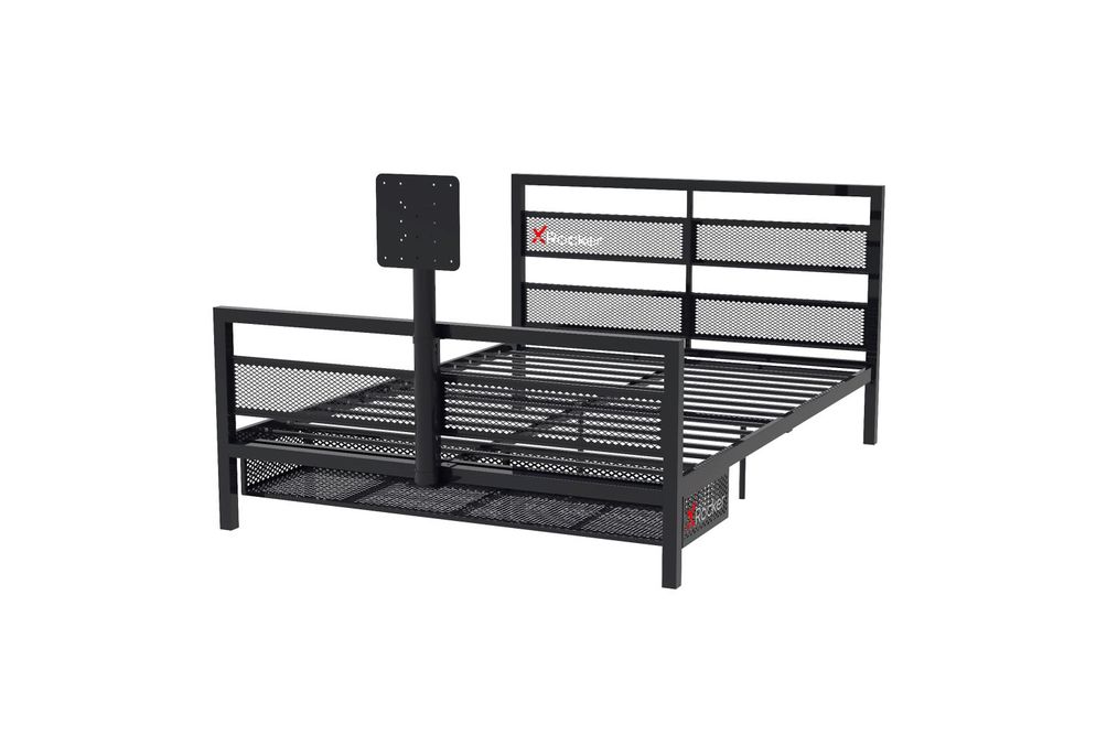  X Rocker Basecamp - Cama para juegos, soporte giratorio para TV  con almacenamiento de consola ventilada, marco de malla metálica, exclusivo  de , 2110701, 80.5 x 56.3 x 42.8 pulgadas, tamaño : Hogar y Cocina