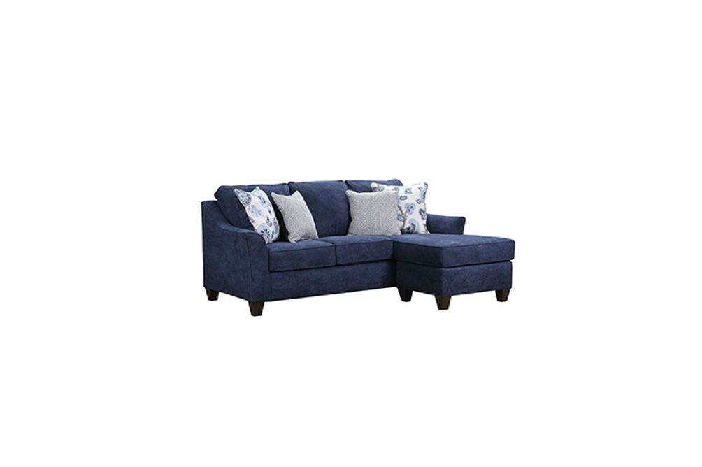 Lane Furniture Prelude-Navy Sofa Chaise - Side Angle View