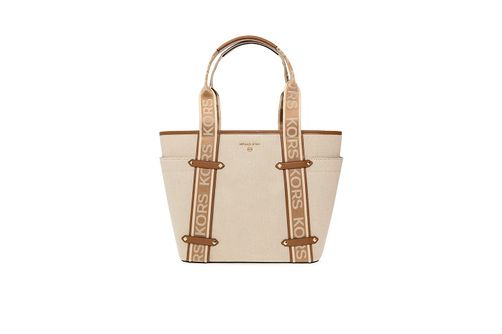 Michael Kors Maeve Large Open Tote - Natural and Acorn