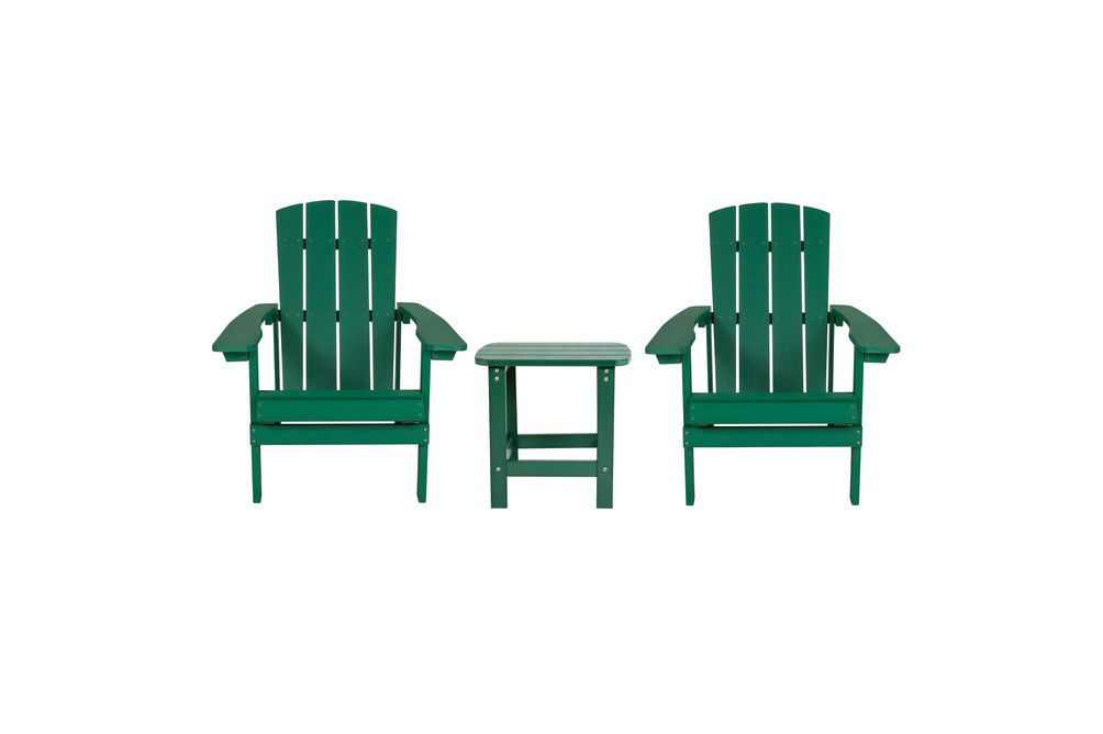 OSC Designs - Adirondack Chairs with Side Table - Green