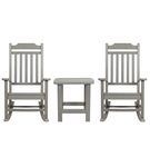 OSC Designs - All Weather Rocking Chairs with Side Table (pair) - Gray