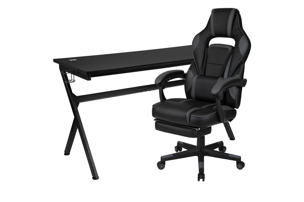 OSC Designs - Gaming Chair & Desk Combo (Gray Chair)