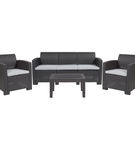 OSC Designs - 4 Piece Rattan Style Sofa Set - Dark Gray