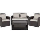 OSC Designs - 4 Piece Patio Set with Back Pillows - Gray