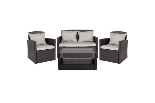 OSC Designs - 4 Piece Patio Set with Back Pillows - Gray