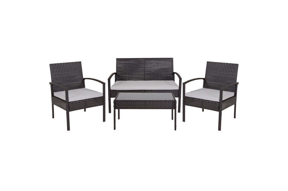 OSC Designs - 4 Piece Patio Set with Cushions - Gray
