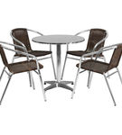 OSC Designs - Aluminum Round Table Patio Set with 4 Chairs