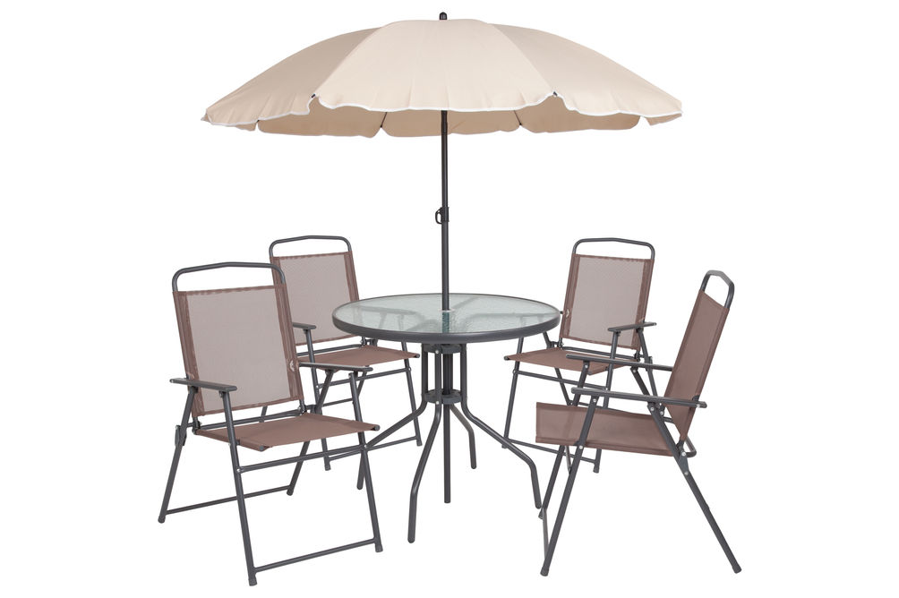 OSC Designs - 6 Piece Patio Set with Umbrella - Brown