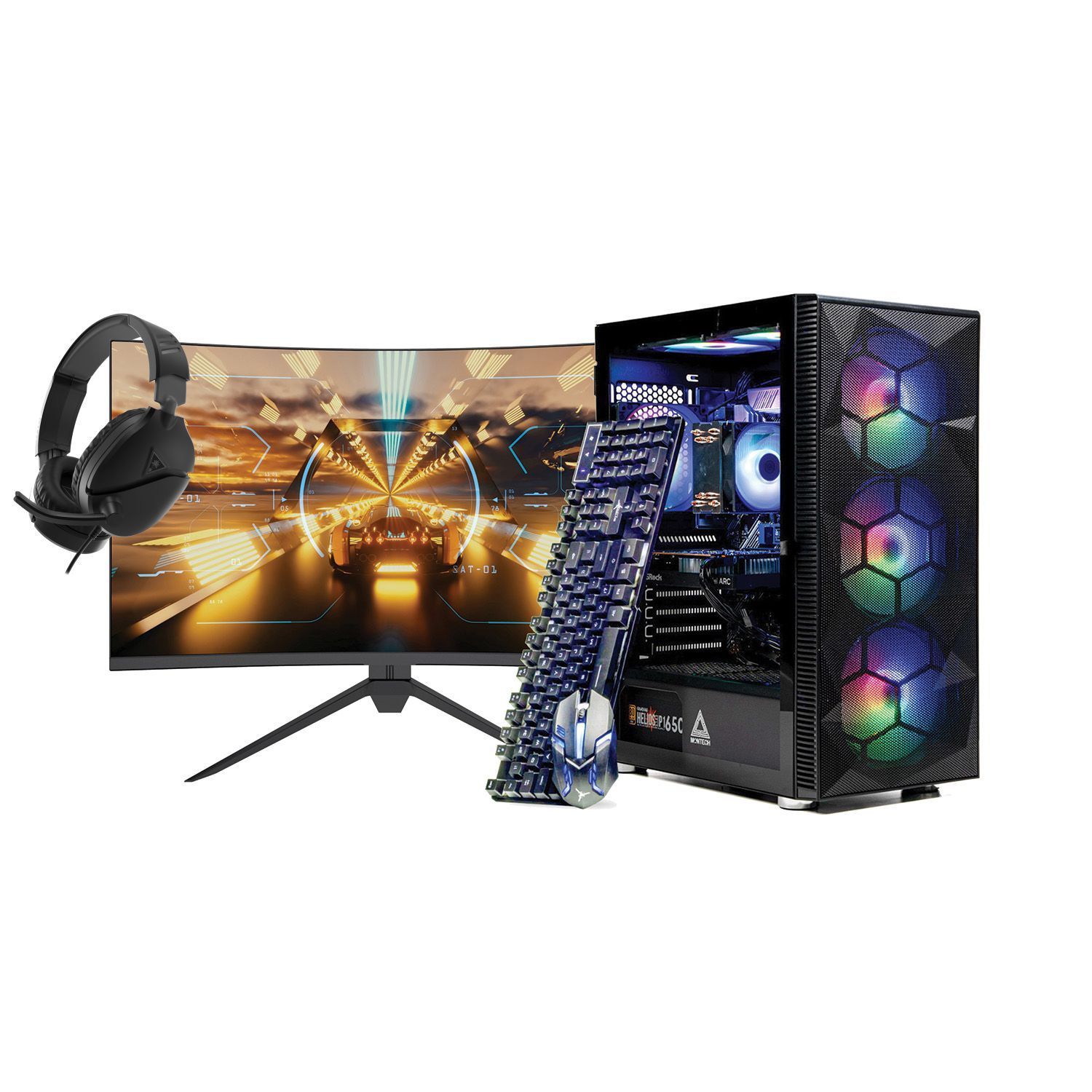 Skytech Gaming Bundle w/Storm Blk Tower, 27" Gaming Monitor and Headset