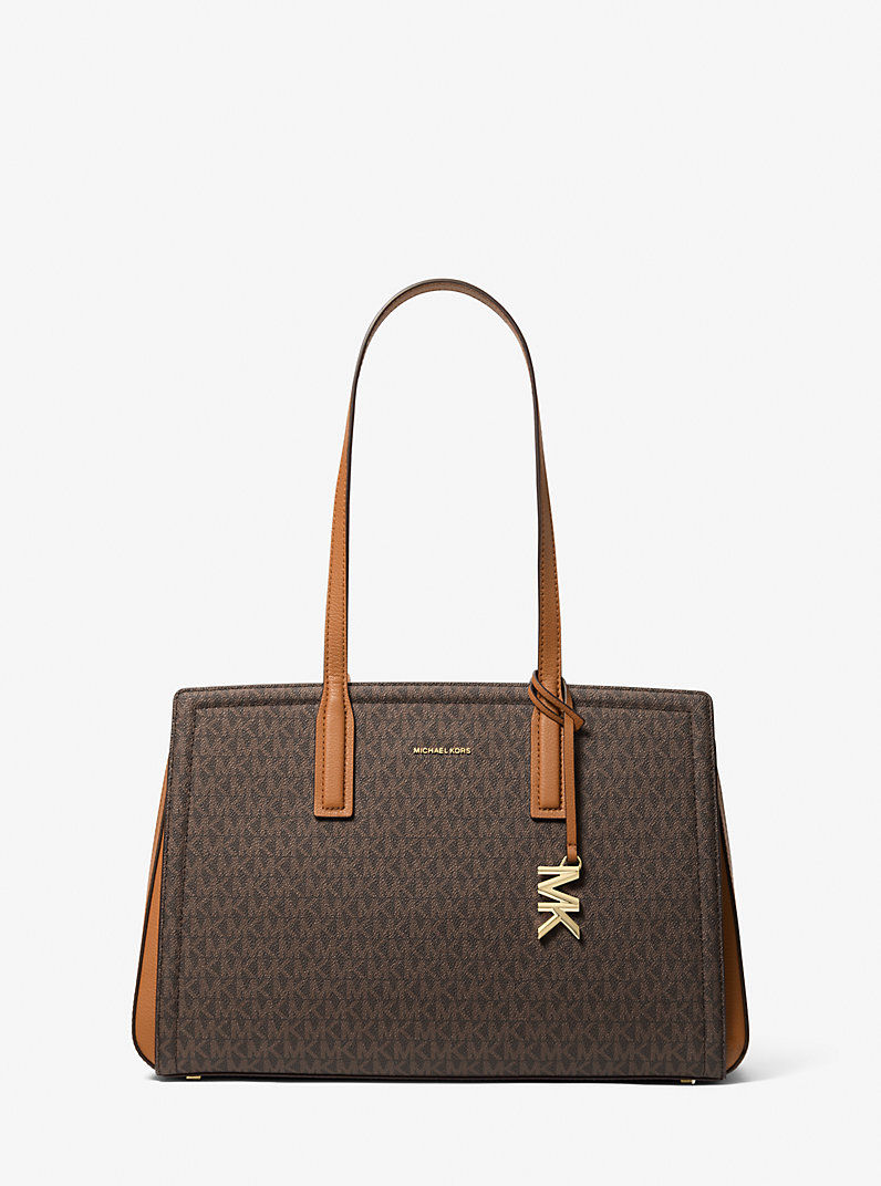 Rent-To-Own Michael Kors Laila Signature Medium Tote - Brown with