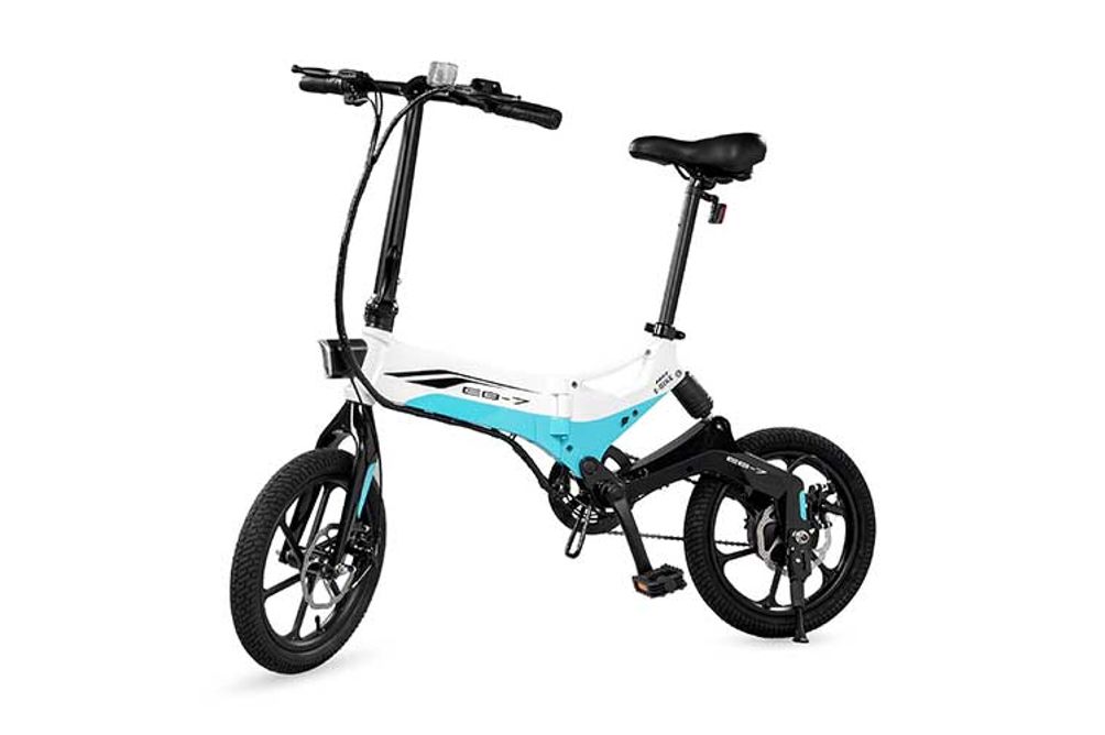 Bicicleta Eléctrica Plegable EB7 Elite Commuter de Swagtron – Blanca  