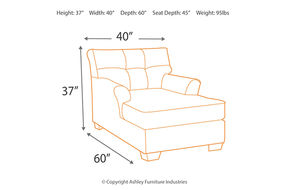 Signature Design by Ashley Tibbee Chaise-Slate