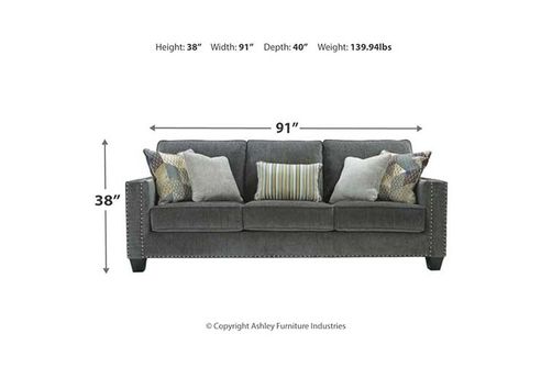 2 PC Gavril-SmokeSofa and Loveseat