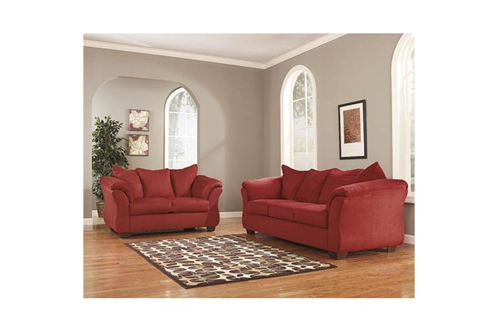 Darcy salsa microfiber sofa loveseat