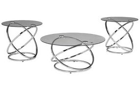 Signature Design by Ashley Hollynyx Table (Set of 3)-Chrome Finish