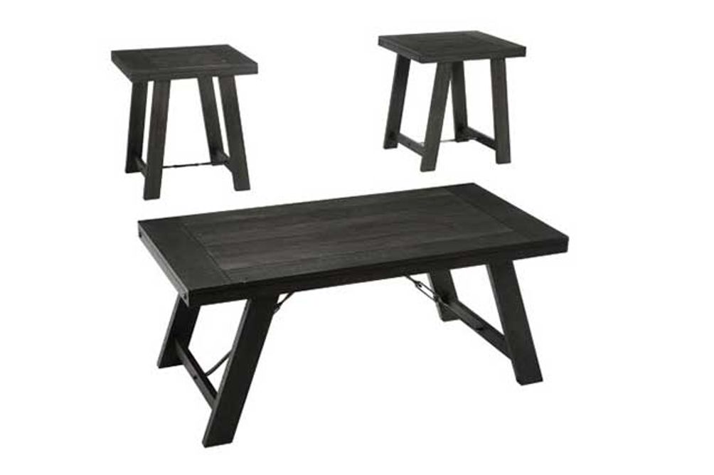 Signature Design by Ashley Noorbrook Table (Set of 3)-Black/Pewter