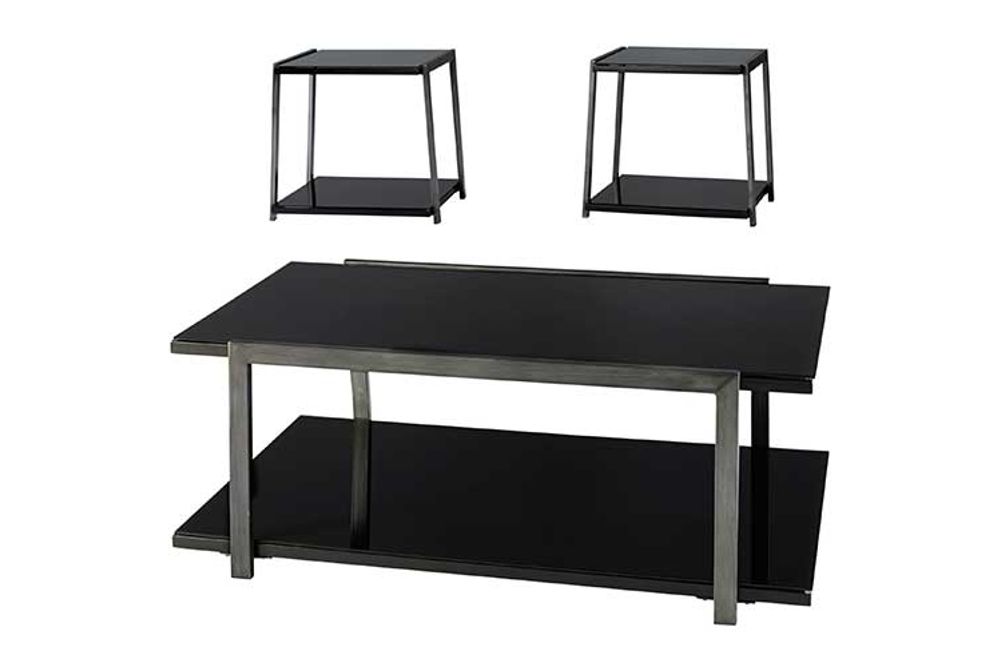 Signature Design by Ashley Rollynx Table (Set of 3)-Black