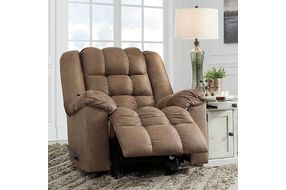 Adrano Rocker Recliner, W Heat & Massage, Bark