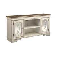 Signature Design by Ashley Realyn 74" TV Stand-Chipped White