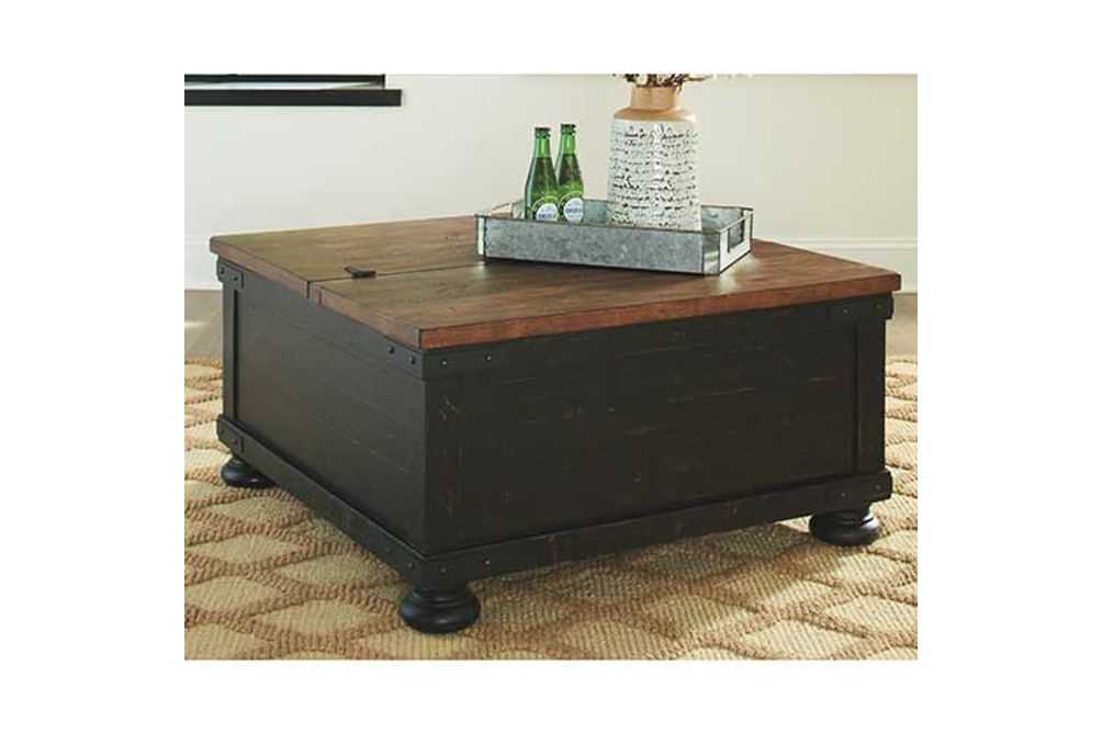 Signature Design by Ashley Valebeck Coffee Table with Lift Top-Black/Brown