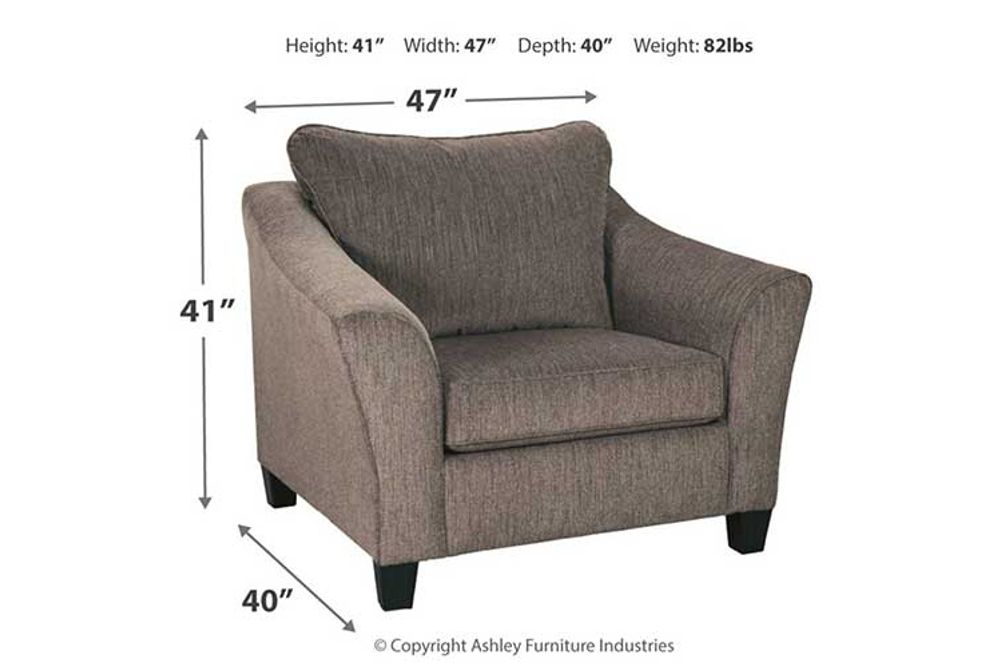 Signature Design by Ashley Nemoli Oversized Chair-Slate