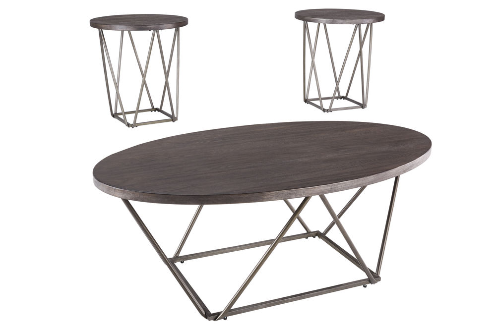 Signature Design by Ashley Neimhurst Table (Set of 3)-Dark Brown