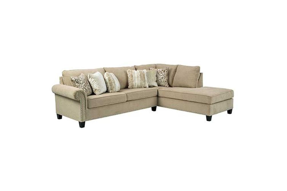 2PC Dovemont Sectional, RAF Chaise & LAF Sofa