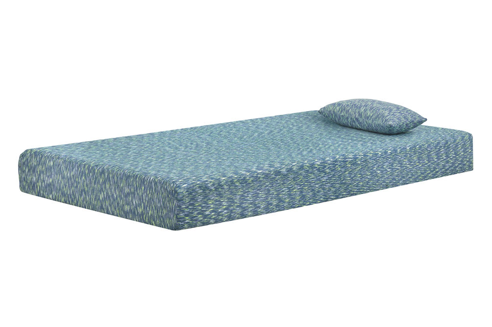 Sierra Sleep by Ashley iKidz Blue Twin Mattress and Pillow-Blue